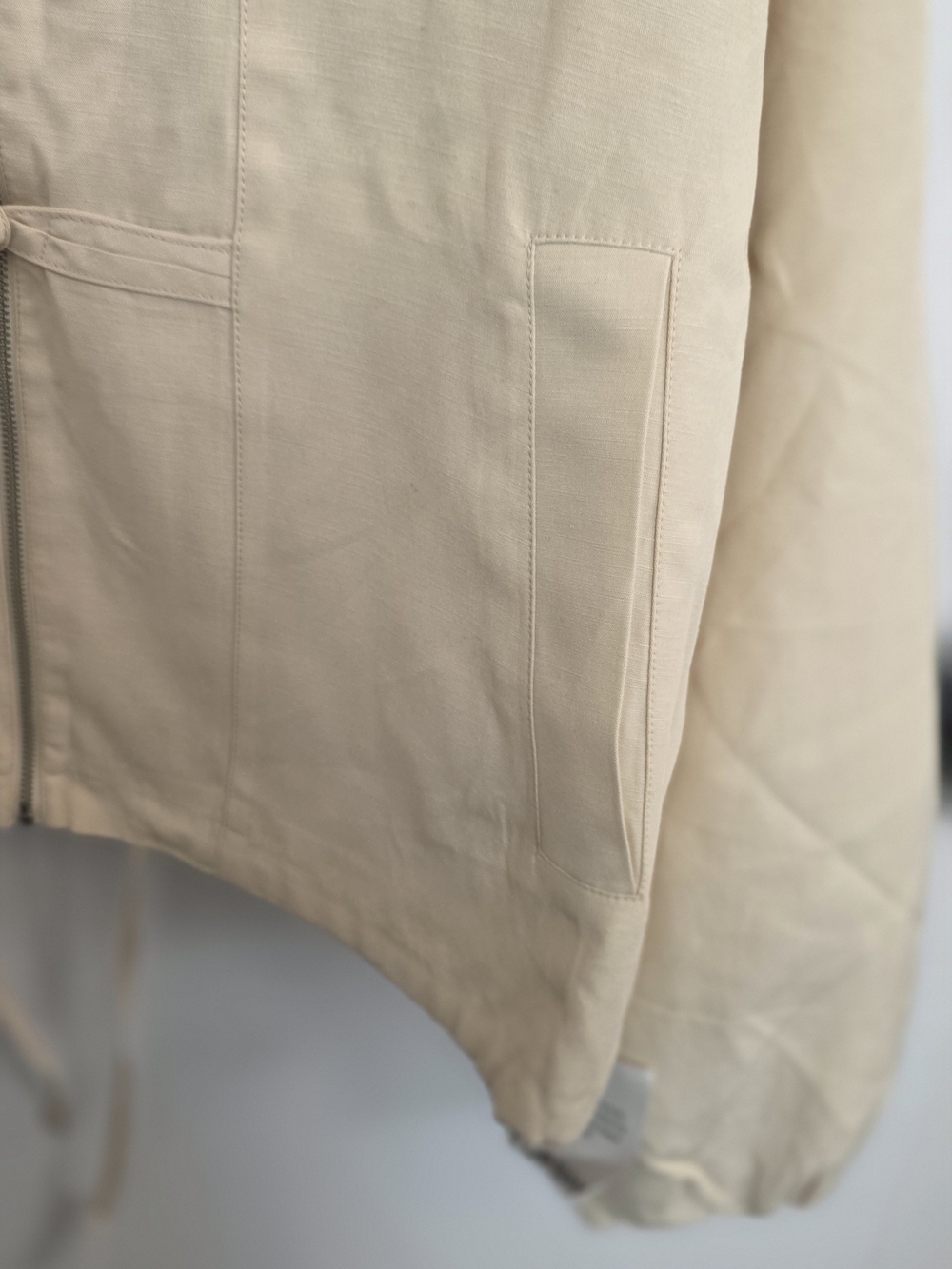 NWT Cream Frog Closure Lightweight Bomber JACKET - Picture 8 of 15
